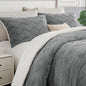 BEDELITE Fluffy Sherpa Queen Comforter Set,Grey