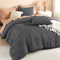 Litanika King Size Comforter Set, 3 Pieces Beige Tufted Boho Bedding Set