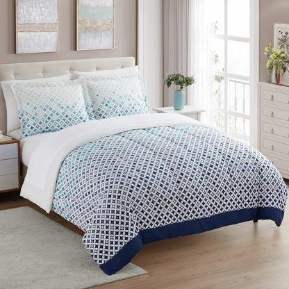 Sweet Home Collection 5 Piece Comforter Set Bag Solid Color All Season Soft Down Alternative Blanket & Luxurious Microfiber Bed Sheets, Navy, Twin