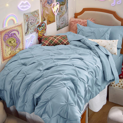 Bedsure 7-Piece King Size Comforter Set & Sheets, Grey King Bedding