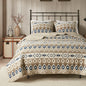 Woolrich Quilt Set Queen, Southwestern Aztec Bedding, Reversible Lightweight Bedspread, Oversized Rustic Cabin Quilt Set, Western Farmhouse Bedding with Matching Shams, Black