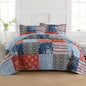 Secgo Queen Comforter Set for Bed - 100% Cotton Quilts Queen Size, Green, Sage Bedspreads (90 * 98 Inch) with 2 Pillow Shams, Patchwork Reversible Lightweight Bedding