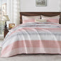 Andency Queen Quilt Bedding Set Sage Green, 3 Pieces Striped Bedspreads