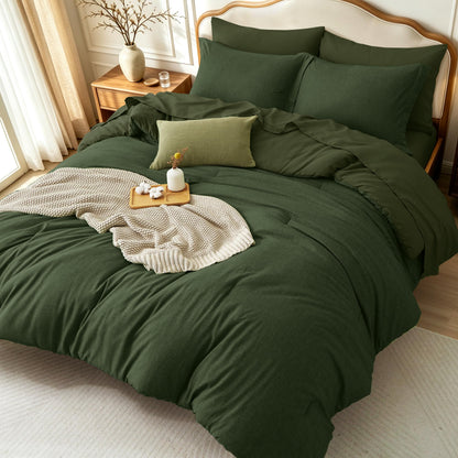 Upgraded Cationic Dyed King Comforter Set, 7-Piece Bed in a Bag