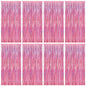 2 Pack Glitter Pink Backdrop, 3.28 FT x 7.05 FT Birthday Party Decorations, Laser Pink Fringe Curtains Foil Streamer Tinsel, Pink Curtains Photo Backdrop Happy Birthday Valentines Day Backdrop