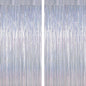 2 Pack Glitter Pink Backdrop, 3.28 FT x 7.05 FT Birthday Party Decorations, Laser Pink Fringe Curtains Foil Streamer Tinsel, Pink Curtains Photo Backdrop Happy Birthday Valentines Day Backdrop