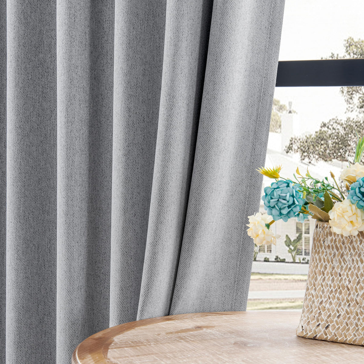 Joydeco Blackout Curtains for Bedroom, Black out curtains 96 inch long 2 Panels, Long Black Drapes with Rod Pocket Back Tab, Room Darkening Noise Reducing & Wrinkle-Free Drapes for Living Room Windows