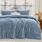 Bedsure 3D Cloud Bubble Comforter Fluffy Comforter Queen Dark Green 3 Pcs