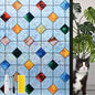 DKTIE 17.7in x 78.7in PVC Rainbow Agate Diamond Privacy Window Film - Anti-UV, Heat-Blocking, Electrostatic Cling, Easy-Install with Tools, Whimsical Home Decor, Universal Design Window Stickers & Films, Graphics Decal for Bedroom, Bathroom Supplies