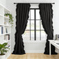 2-Piece French Romantic Semi-Sheer Ruffled Curtains Window Drapes, American Country Style Window Balcony Farmhouse Curtain, Living Room Bedroom Decor, Home Decoration Curtain