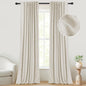 Inovaday | Blackout Curtains- 2pcs Linen Curtains for Bedroom & Living Room – Rod Pocket & Back Tab,Light Blocking Window Curtains for Apartment, Back To School,Renter-Friendly/Dorm Essentials,Home Textile