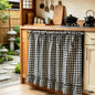 Ruffled Edge Rustic Grid Print Home Decorative Curtain - Soft Fabric Country Chic Dual-Use Drape for Oven, Cabinet Covers, Aesthetic Home Decor