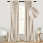 Inovaday | Blackout Curtains- 2pcs Linen Curtains for Bedroom & Living Room – Rod Pocket & Back Tab,Light Blocking Window Curtains for Apartment, Back To School,Renter-Friendly/Dorm Essentials,Home Textile