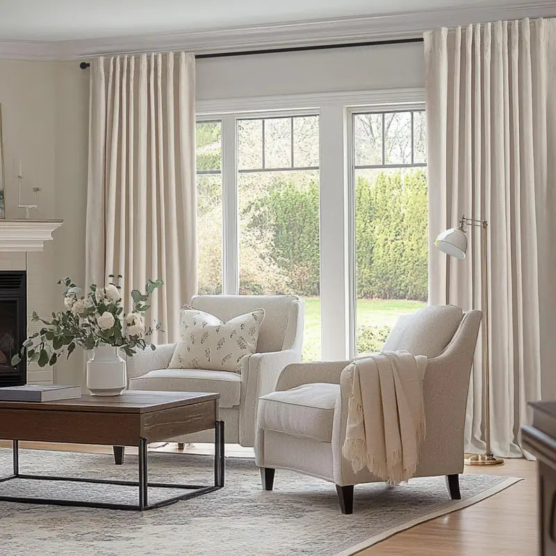 Inovaday | Blackout Curtains- 2pcs Linen Curtains for Bedroom & Living Room – Rod Pocket & Back Tab,Light Blocking Window Curtains for Apartment, Back To School,Renter-Friendly/Dorm Essentials,Home Textile